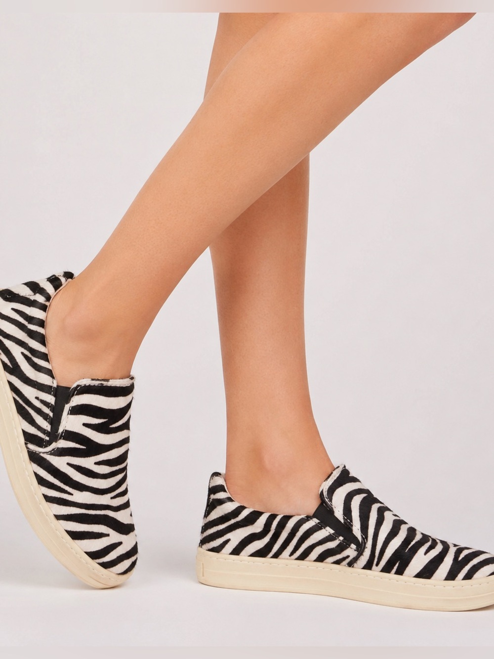 J/Slides NYC Women’s Rare Calf Hair Zebra Slip-On Sneaker Size 6.5 Platform